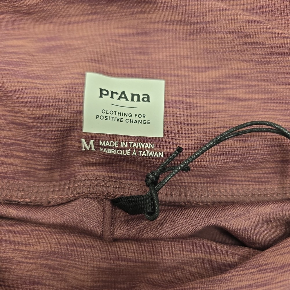 Prana Kimble Short Womens Medium Flannel Heather High Rise Yoga Bike Shorts NEW - Picture 4 of 4
